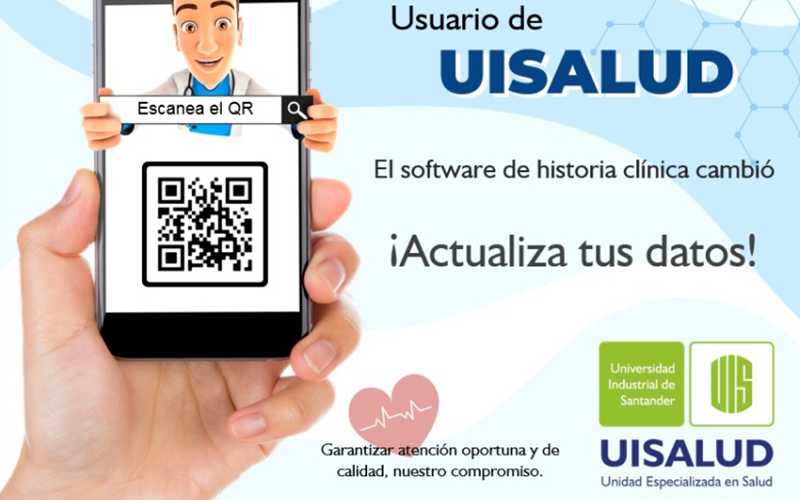 UISALUD poster that invites you to update your data.