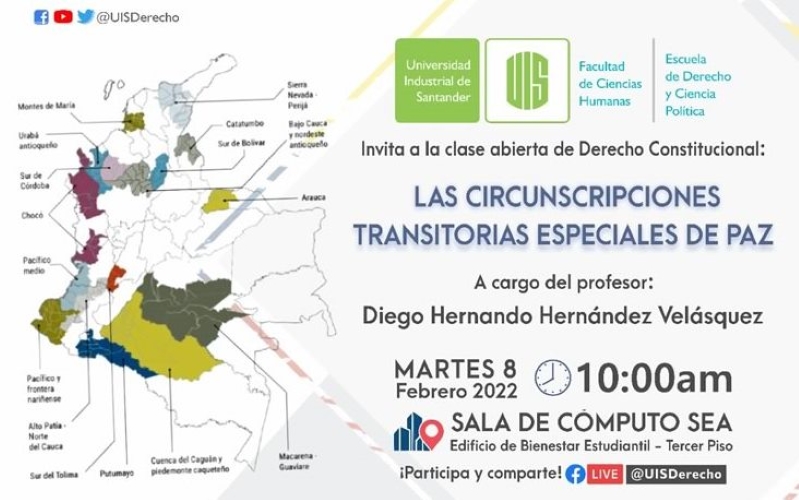 Mapa de Colombia: Circunscripciones transitorias especiales de paz