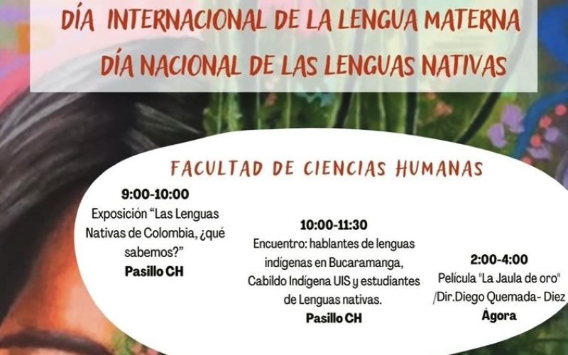 Imagen que muestra poster de actividades del día internacional de la lengua 