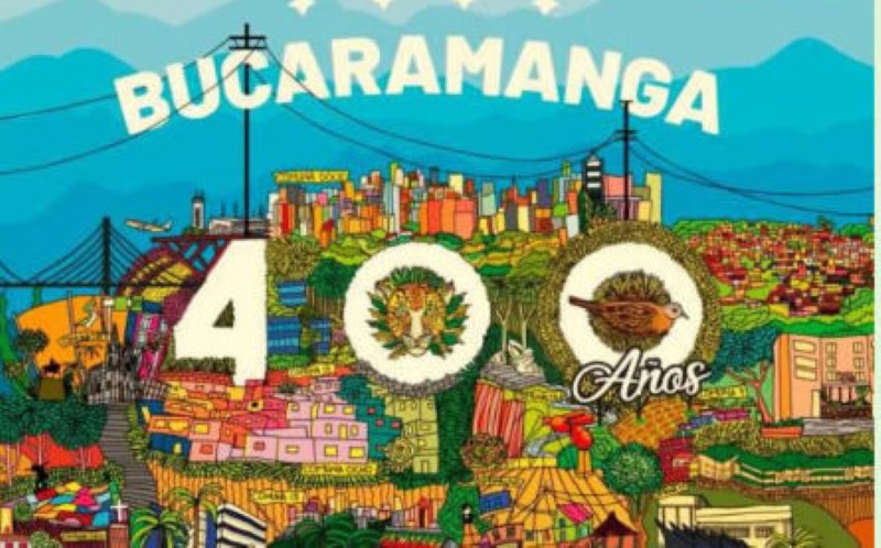 Imagen que muestra una celebración relacionada con el cumpleaños 400 de Bucaramanga