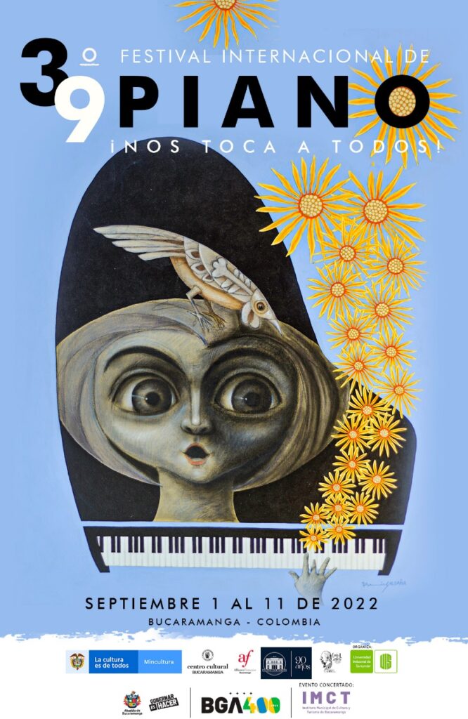 Afiche oficial del 39 Festival Internacional de Piano UIS 'Nos Toca a Todos'.