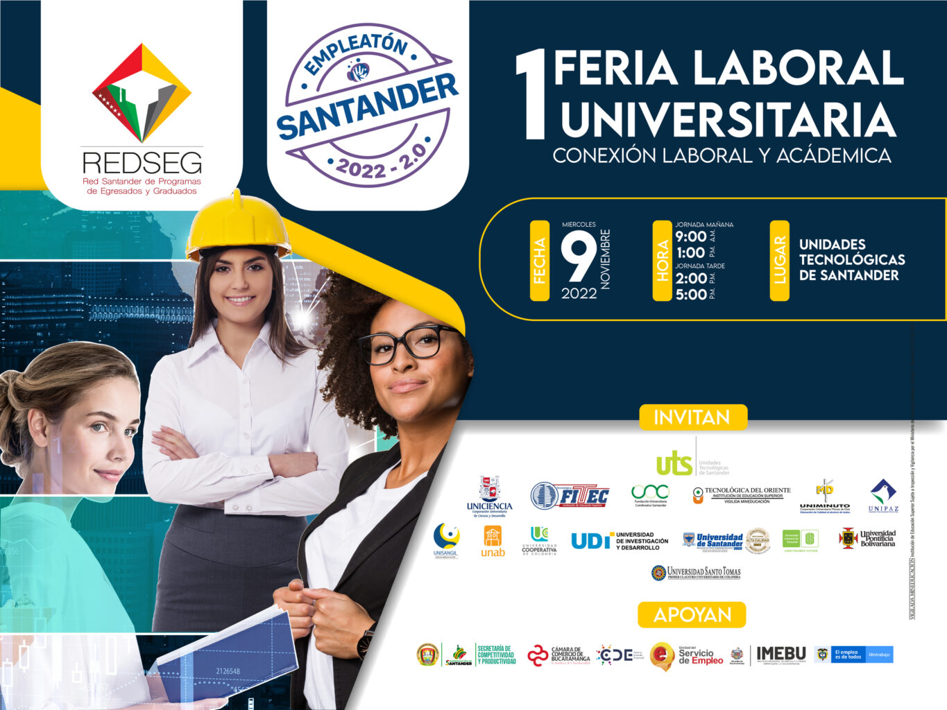 Banner del inicio de la Feria Laboral Interuniversitaria: Conexión laboral y académica el 1 de noviembre, 