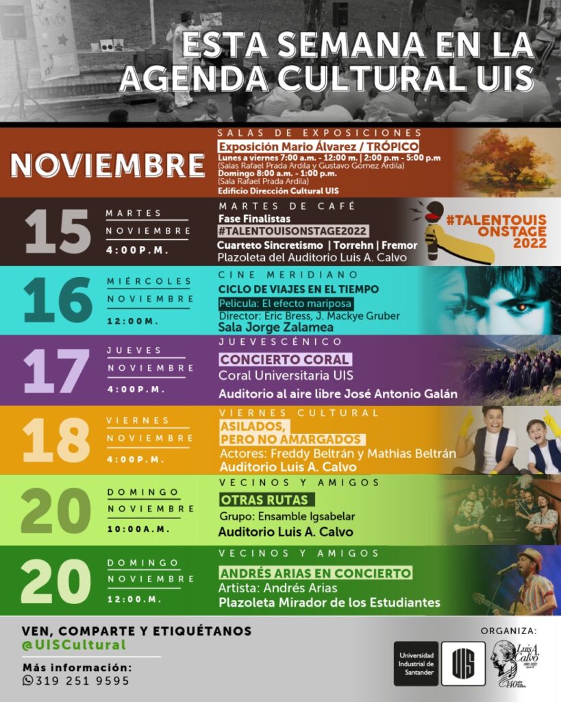 Cartel con la programación cultual de la UIS.