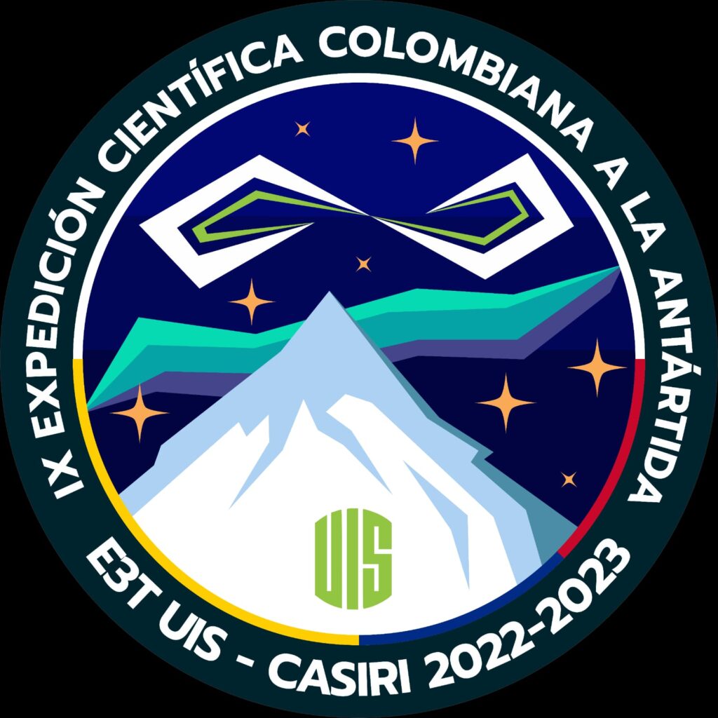 Imagen que muestra el logo UIS en el marco de la IX Expedición Científica Colombiana a la Antártica.