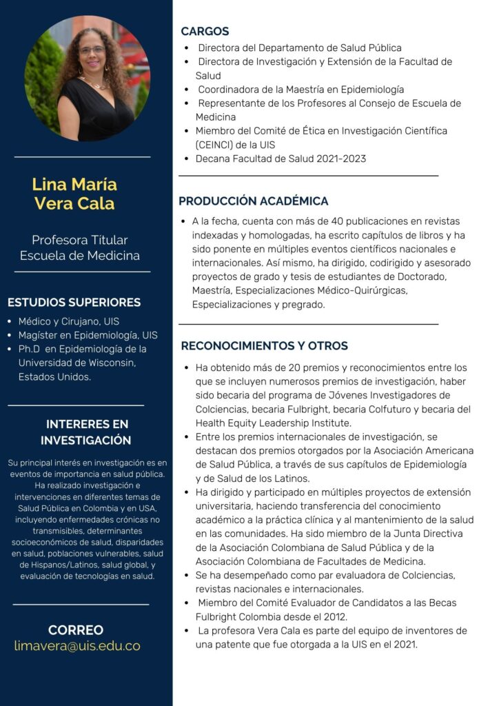 Perfil profesora Lina María Vera Cala