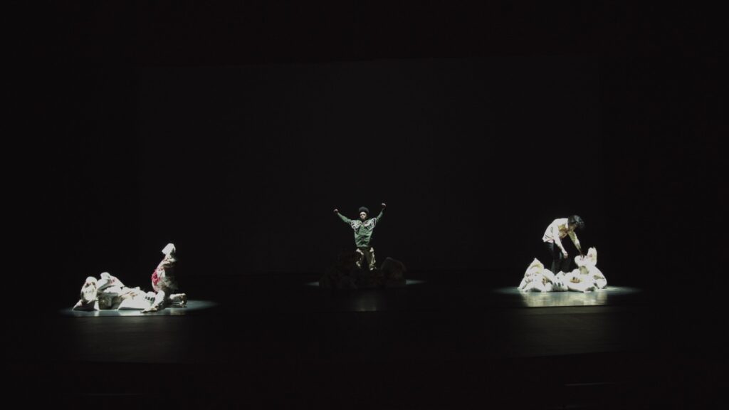 Imagen muestra una escena de Illos Innominatam, obra liderada por Ardila Dance Company en colaboración de AMOVI-UIS.
