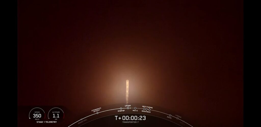 Imagen de lanzamiento del cohete Falcon 9