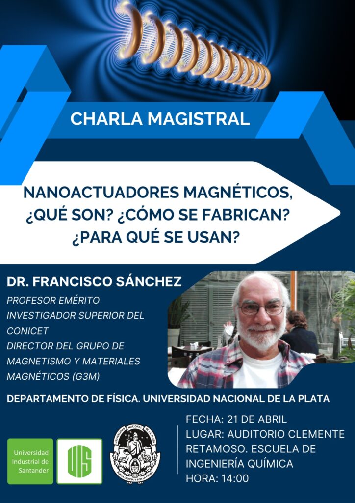 Imagen promocional de la charla magistral Nanoactuadores magnéticos