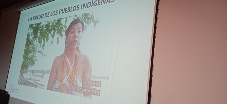 Diapositiva sobre el tema de "La salud de los purblos indígenas"