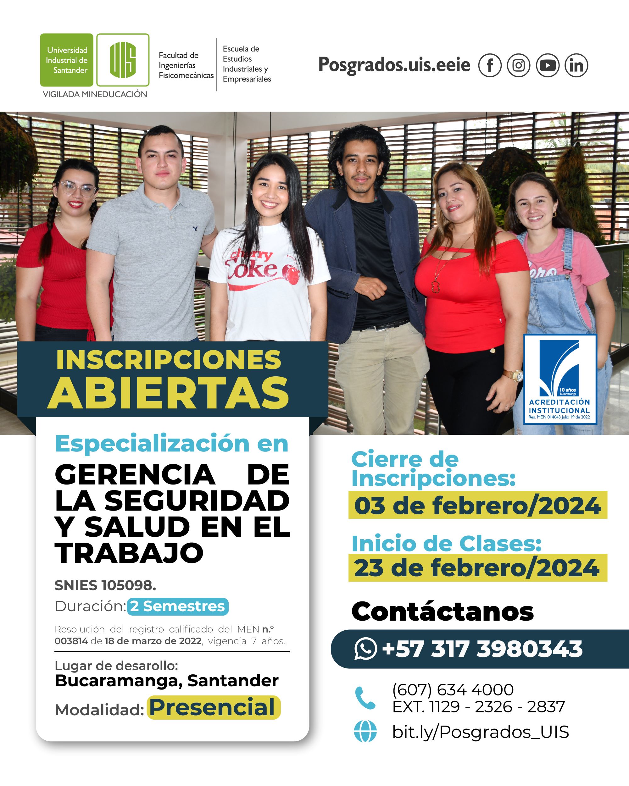 Abiertas las inscripciones para la Especialización en Seguridad y Salud ...