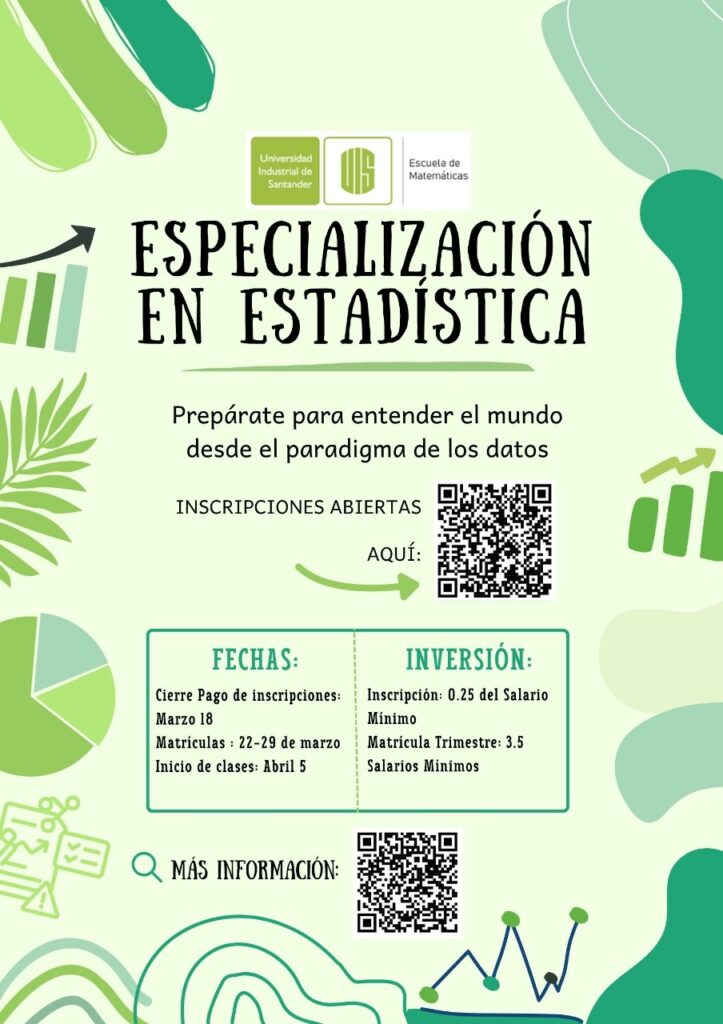 Imagen promocional de la Especialización en Estadística