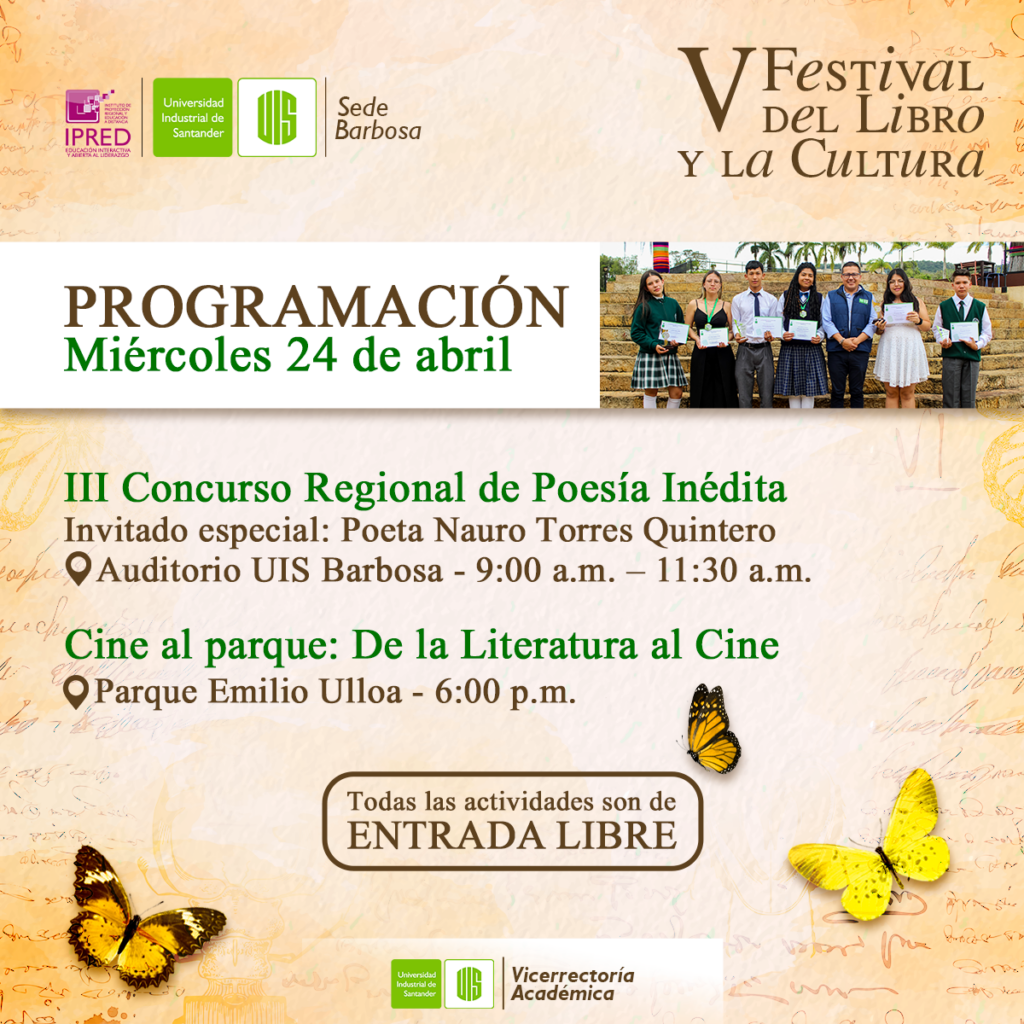 Pieza gráfica del V Festival del Libro y la Cultura UIS Barbosa