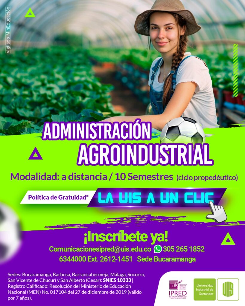 Pieza gráfica del programa del IPRED en  Administración Agroindustrial.