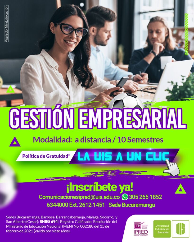 Pieza gráfica del programa del IPRED en  Gestión empresarial