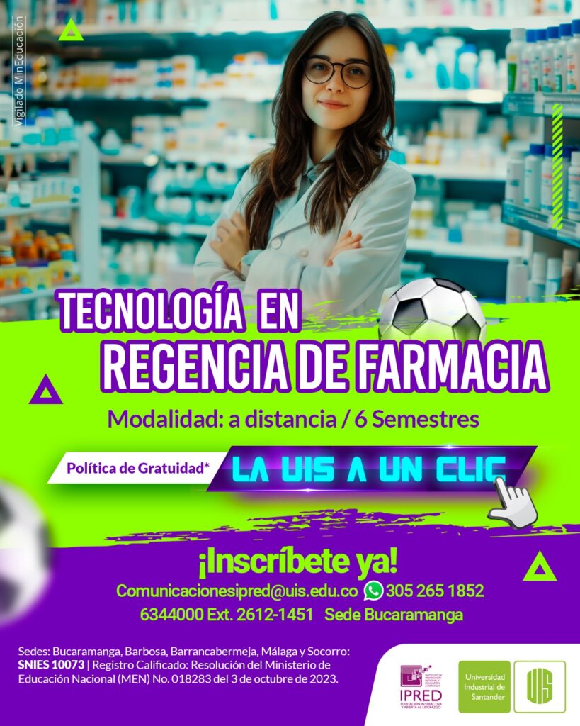 Pieza gráfica del programa del IPRED en  Tecnología en Regencia de farmacia. 