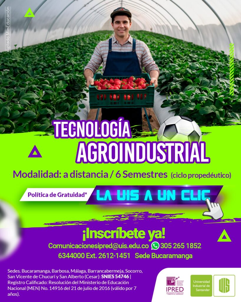 Pieza gráfica del programa del IPRED en  Tecnología Agroindustrial. 