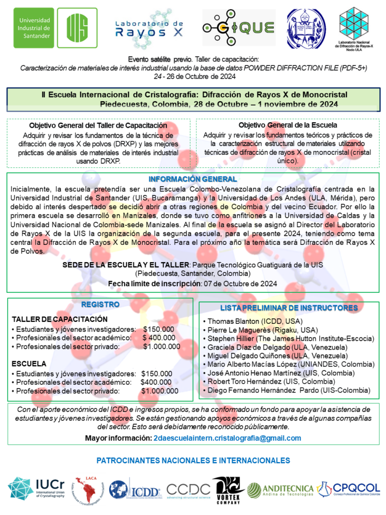 II Escuela Internacional de Cristalografía y el taller de capacitación sobre materiales de interés industrial