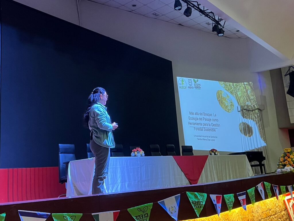 Professor Sandra Diaz, Coordinator of the Forestry Engineering program presented her paper “Beyond the Forest: Landscape ecology as a tool for sustainable forest management” at the Latin American Congress of Forestry Sciences held in Ecuador.