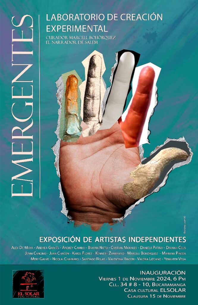 Diseño publicitario para sala de exposición "Emergentes" en la Casa Cultura El Solar, Bucaramanga