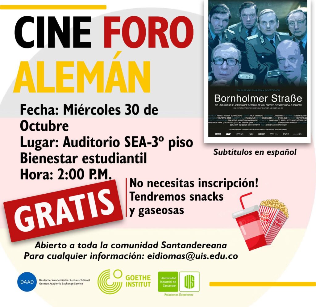 Pieza gráfica del Cine Foro en el Auditorio SEA del Bienestar Universitario. La entrada es gratuita.