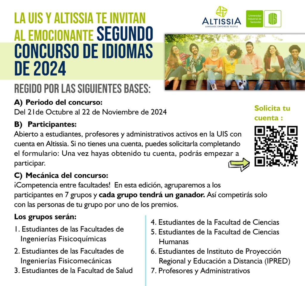 Imagen o banner informativo del concurso de idiomas Altissia con las bases del concurso.