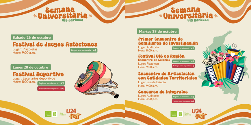 Pieza gráfica de la Semana Universitaria se une al U24 Fest con la programación del 26 al 29 de octubre