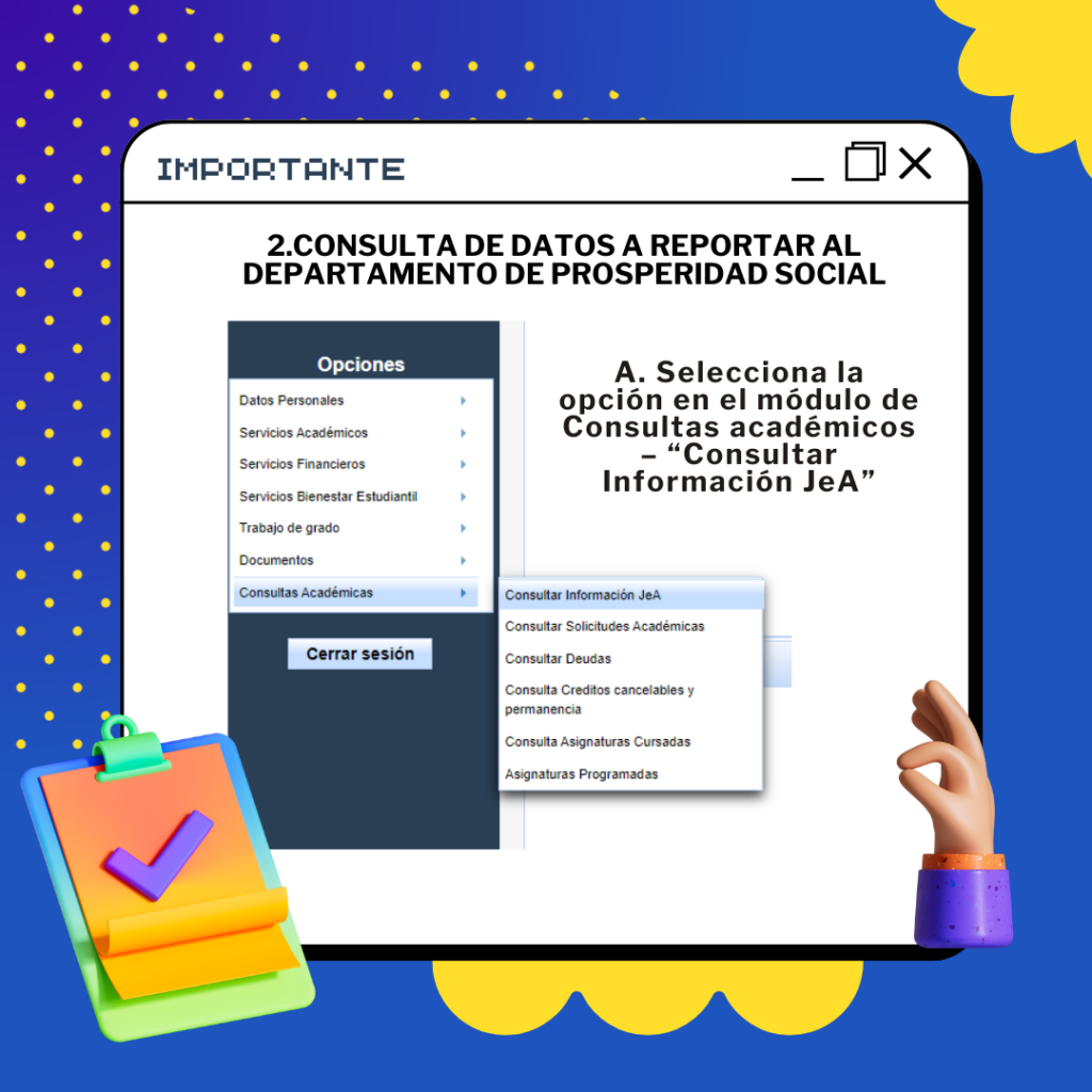 Dar en la opción de Consultar Información JeA.