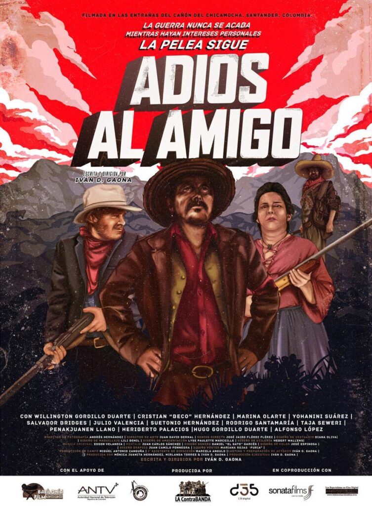 Poster oficial de la película Adiós al Amigo, del director Iván Gaona