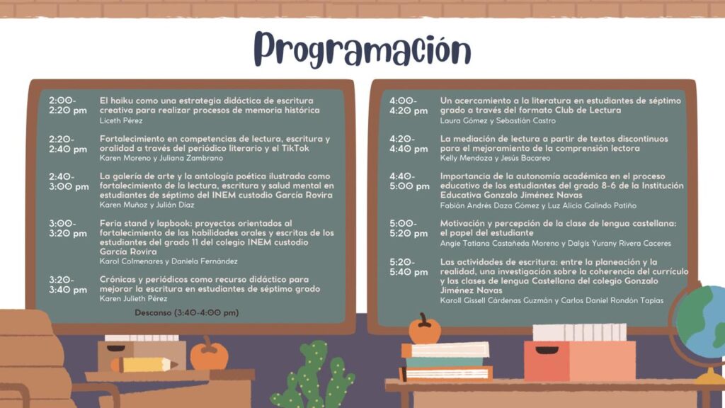 Línea gráfica programación de la socialización de las prácticas pedagógicas 