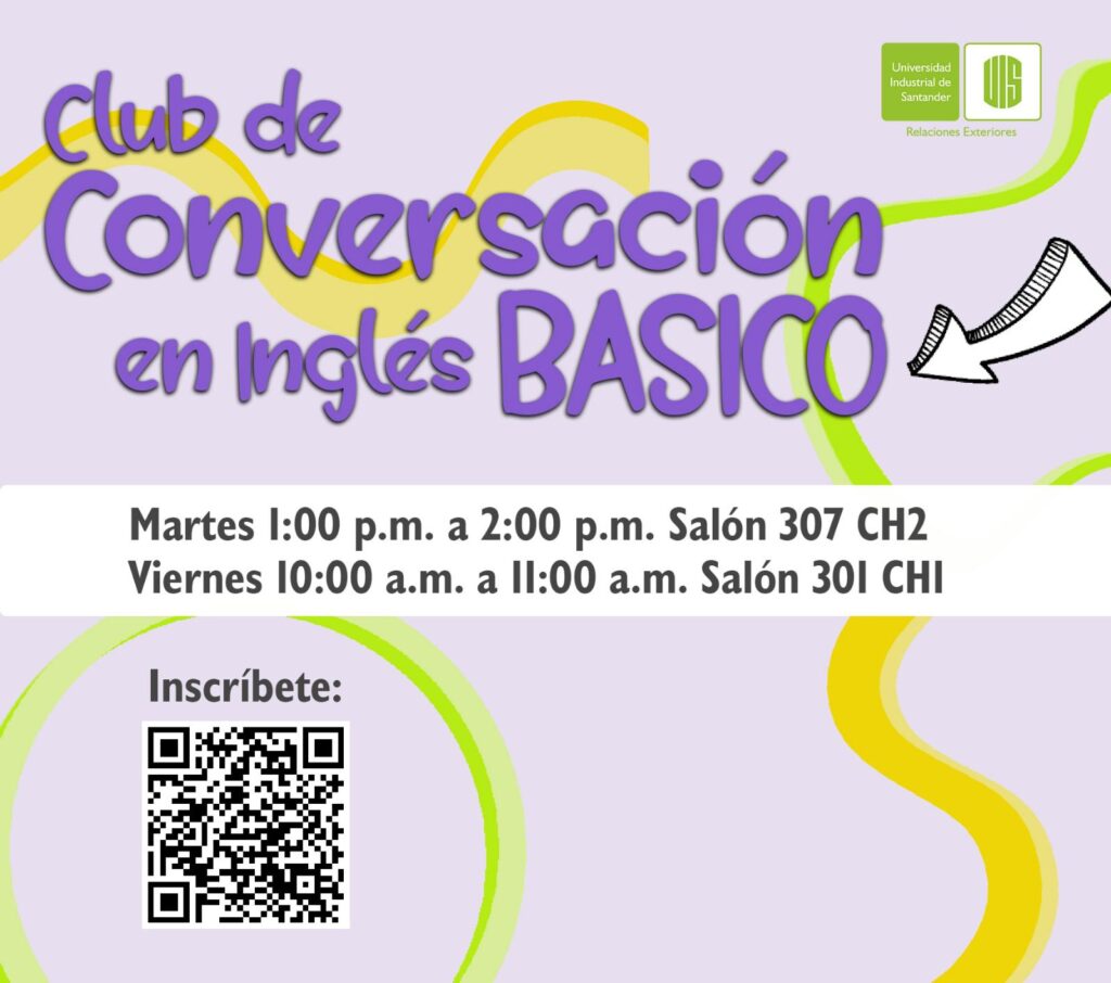 Línea gráfica sobre el Club de conversación en inglés UIS. 