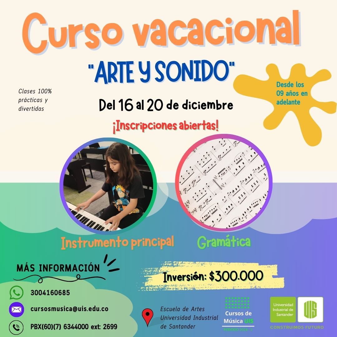 Pieza gráfica del curso vacacional Arte y sonido