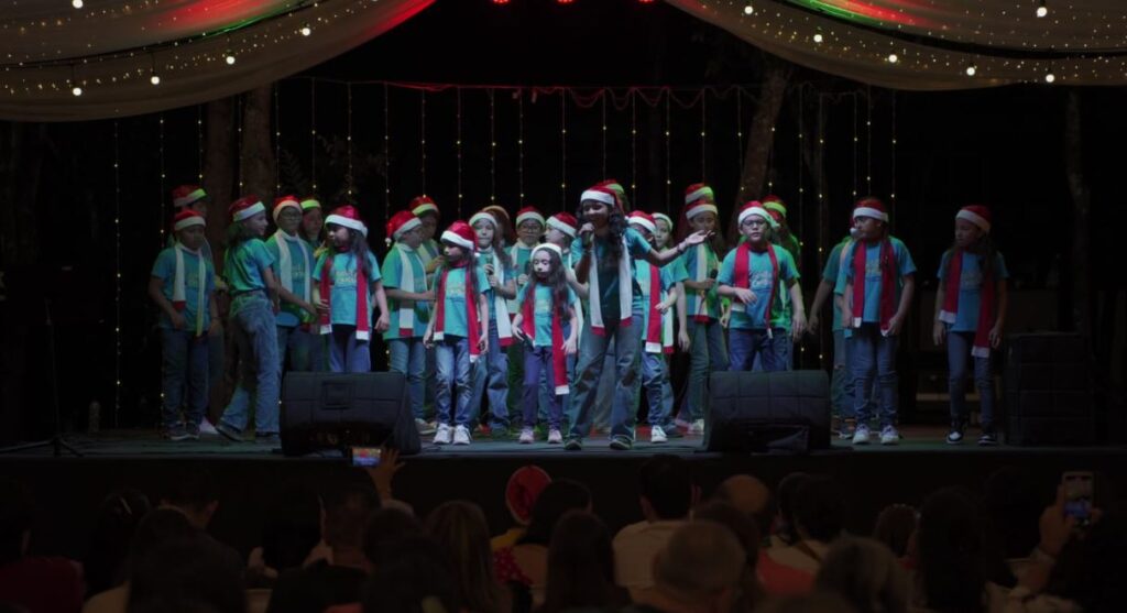 Image showing children celebrating Christmas