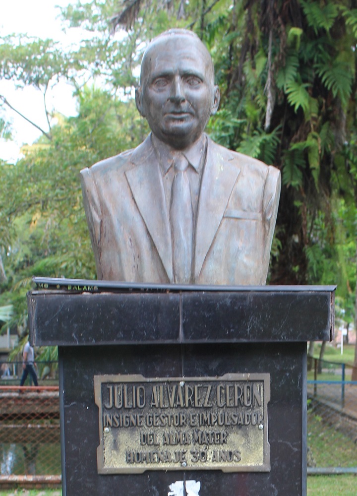 Primer plano del busto de Julio Álvarez Cerón