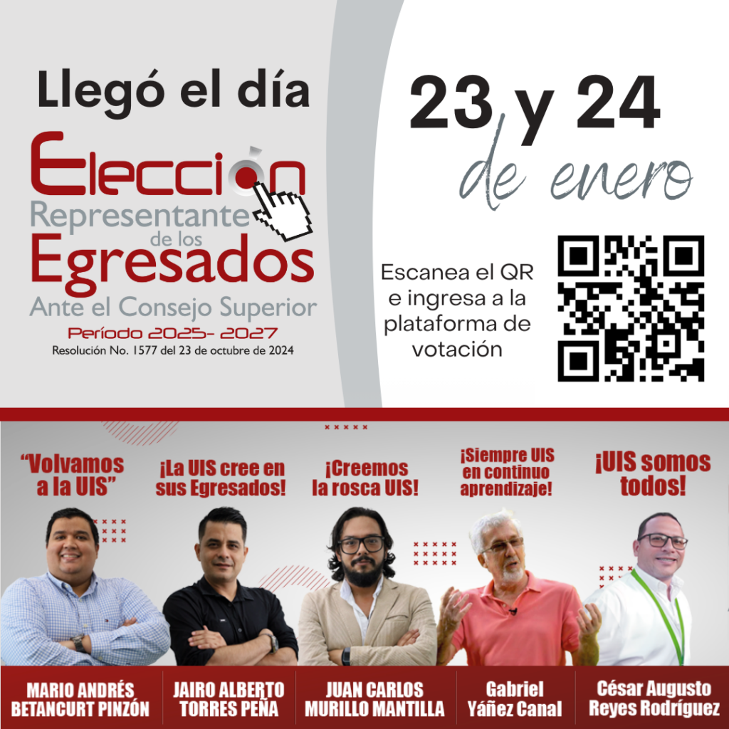 Flayer invitando a votar proceso de elección de egresados