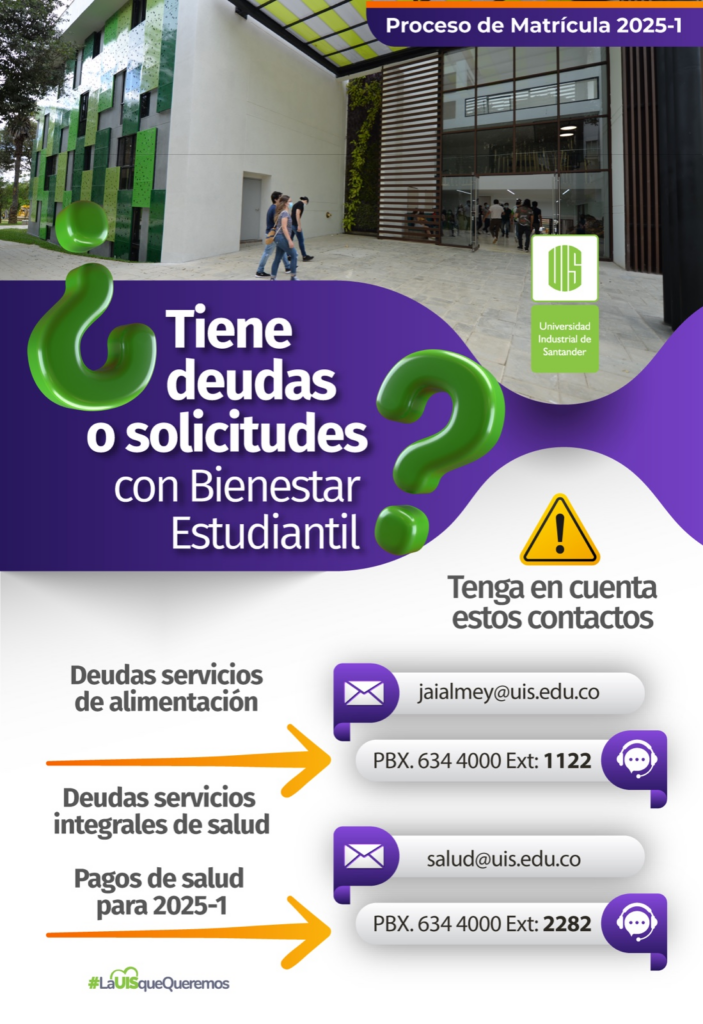 Pieza gráfica sobre las deudas o solicitudes con Bienestar Estudiantil.