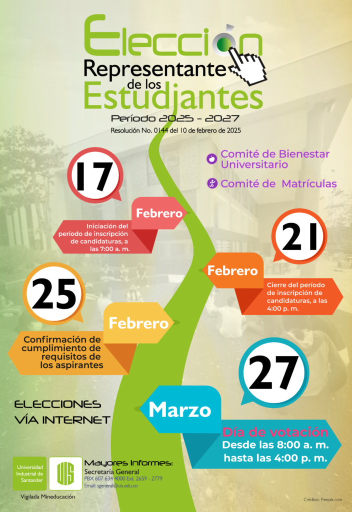 Flyer de elección de representantes de los estudiantes.