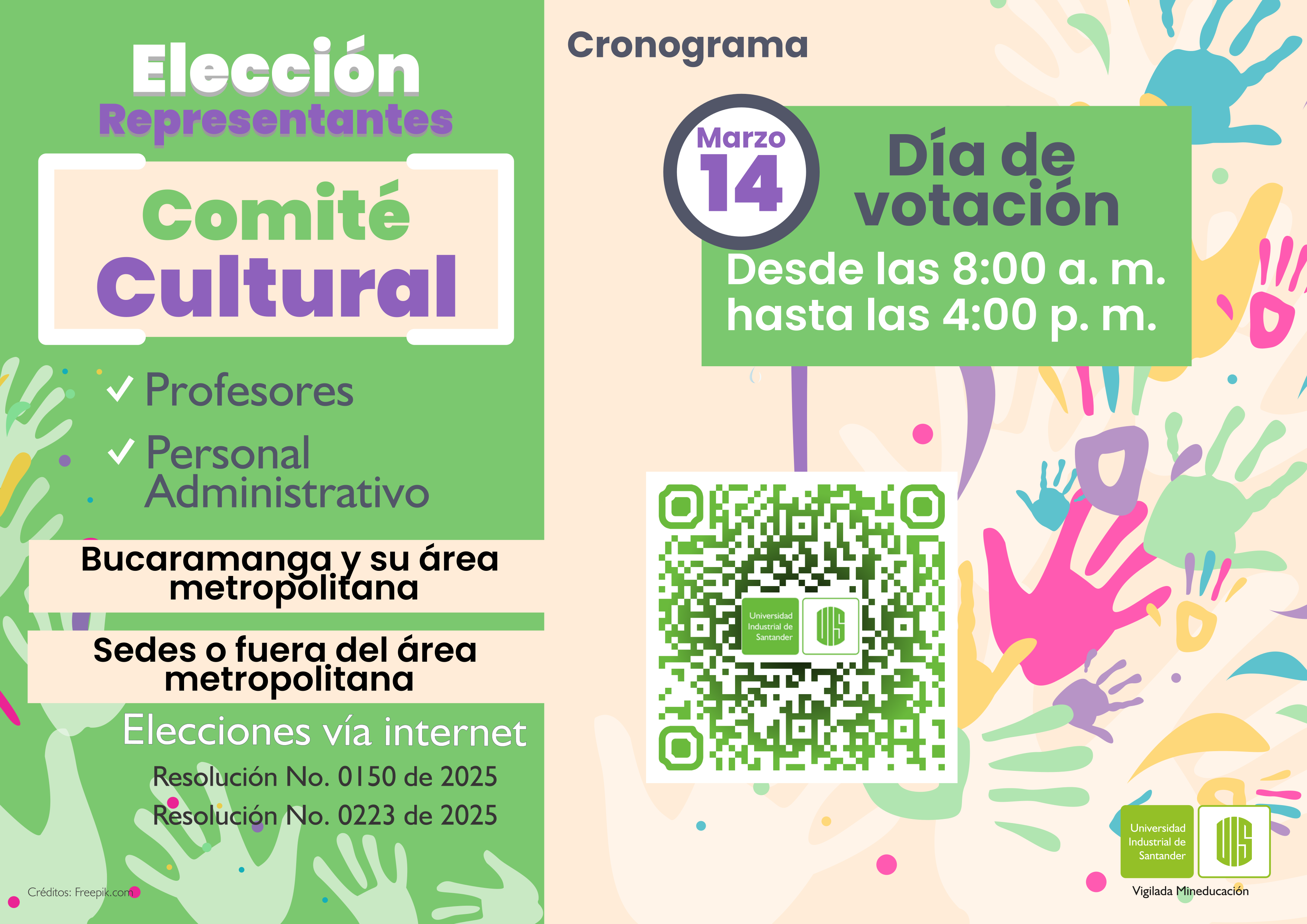 Flyer de la Elección de representantes al comité cultural