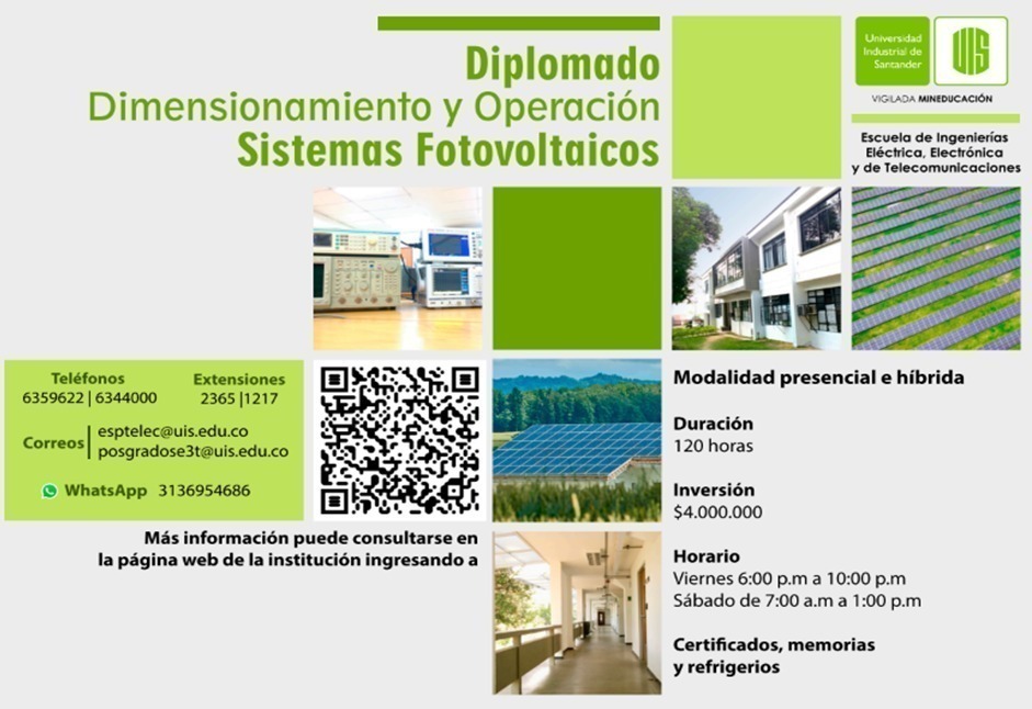 Volante del diplomado en Dimensionamiento y Operación en Sistemas Fotovoltaicos.