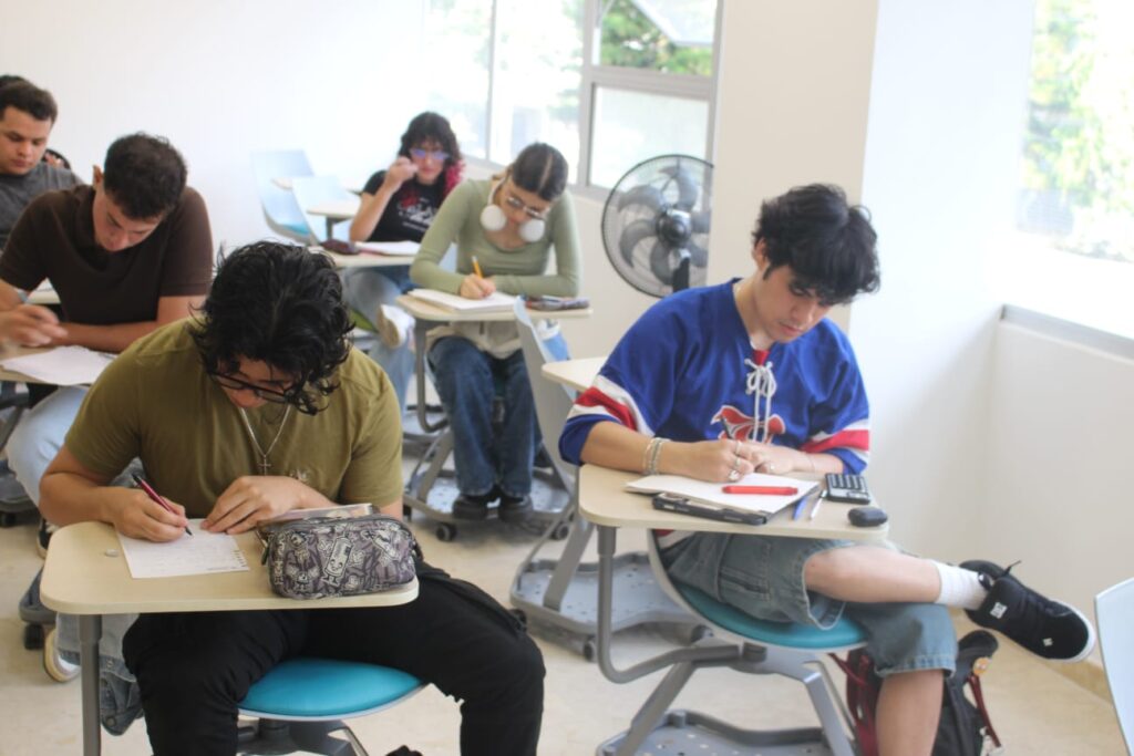 Imagen que muestra a estudiantes durante su estudio.