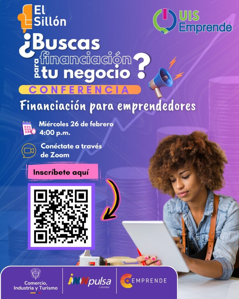 Banner del evento sobre financiación para emprendedores de UIS Emprende 