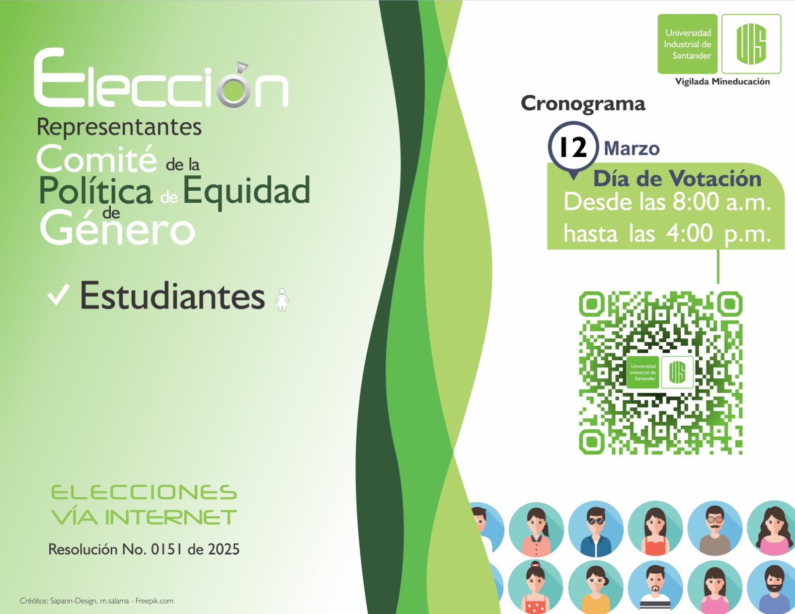 Flyer sobre la elección del representantes del comité de la Política de Equidad de Género