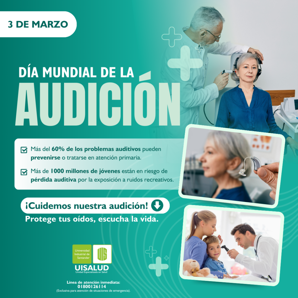 Pieza gráfica con información sobre los problemas auditivos. 