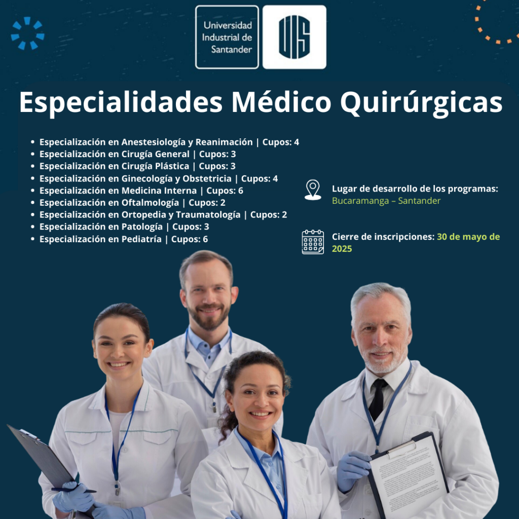 Imagen informativa de las especialidades médico quirúgicas 