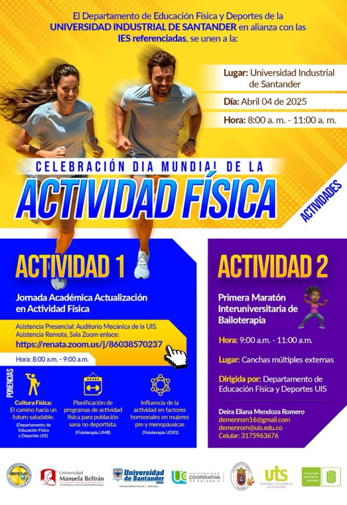 Imagen que muestra un afiche sobre la celebración del Día Mundial de la Actividad Física.