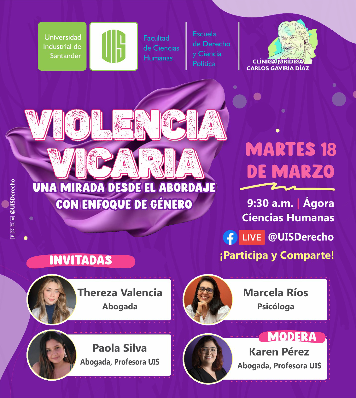 Línea gráfica conversatorio sobre violencia vicaria UIS 2025.