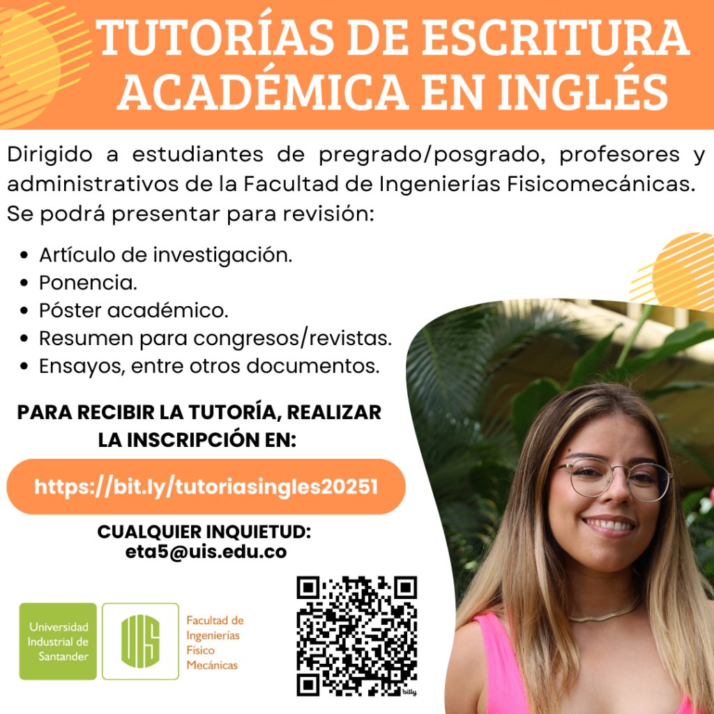 Pieza gráfica de tutorías de escritura académica en inglés