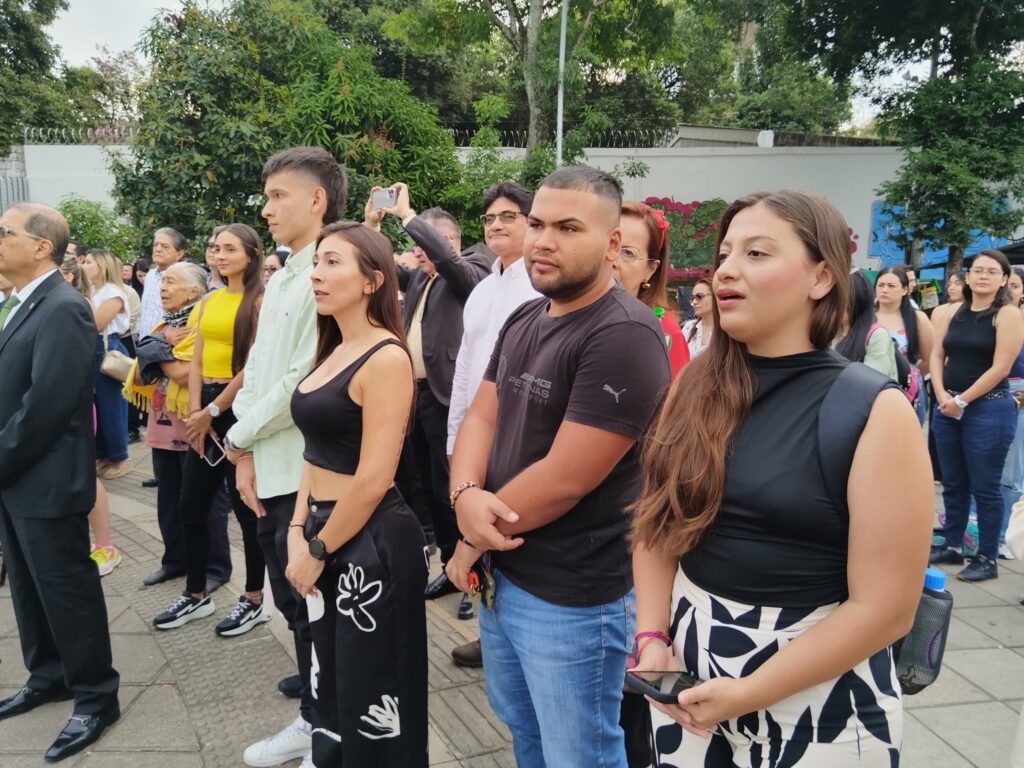 Image of attendees at the flag raising ceremony