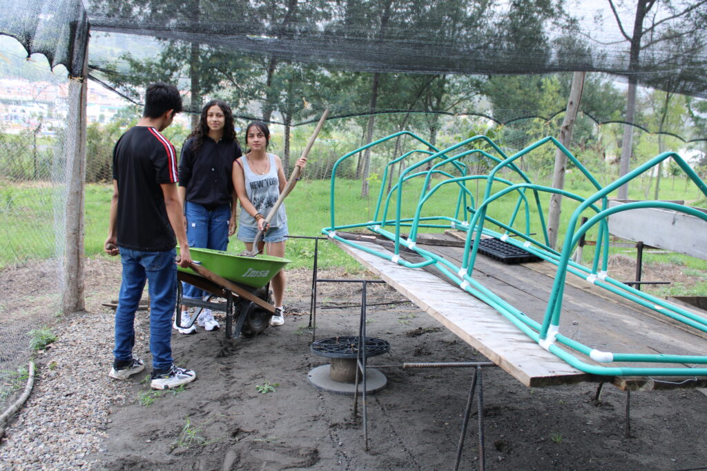 Estudiantes realizan mejoras en las instalaciones del vivero