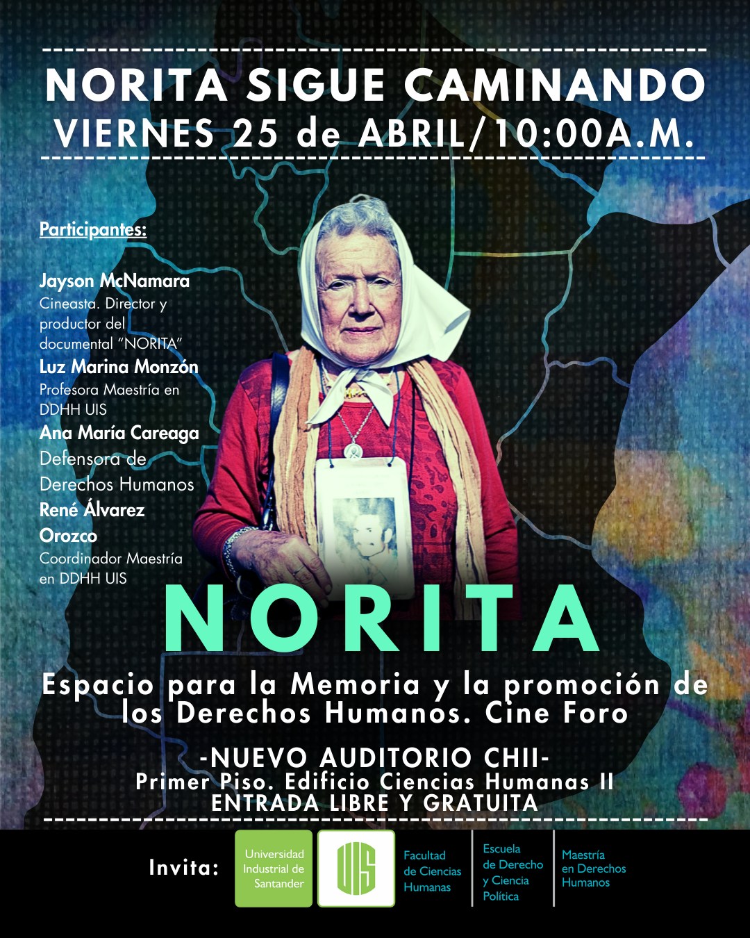 Línea gráfica del cine foro Norita UIS 2025