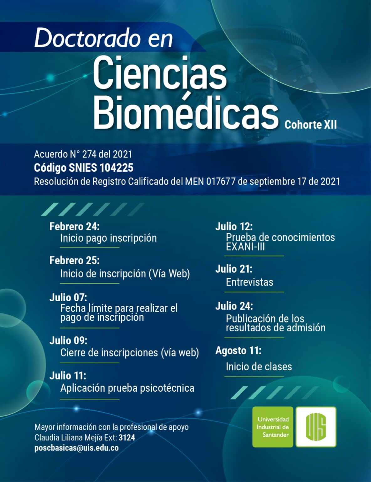 Programa de Doctorado en Ciencias Biomédicas tiene abiertas las ...